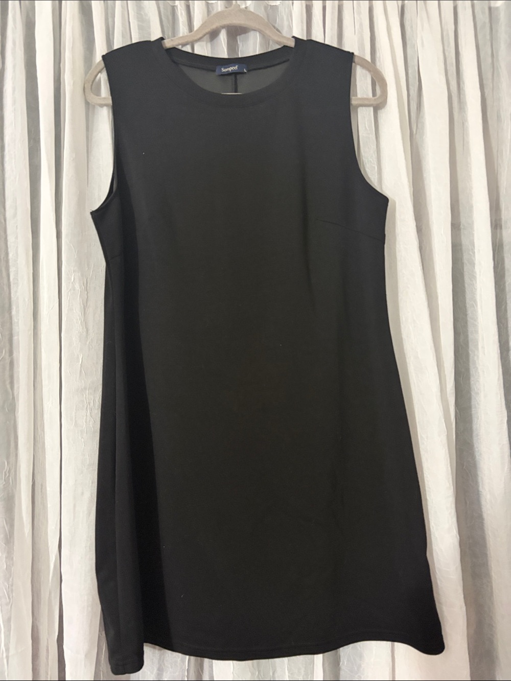 Sleeveless Black Shift Dress by Soprano